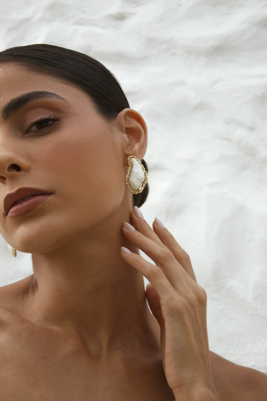Velani Jewelry Organic Baroque Pearl Stud Earrings