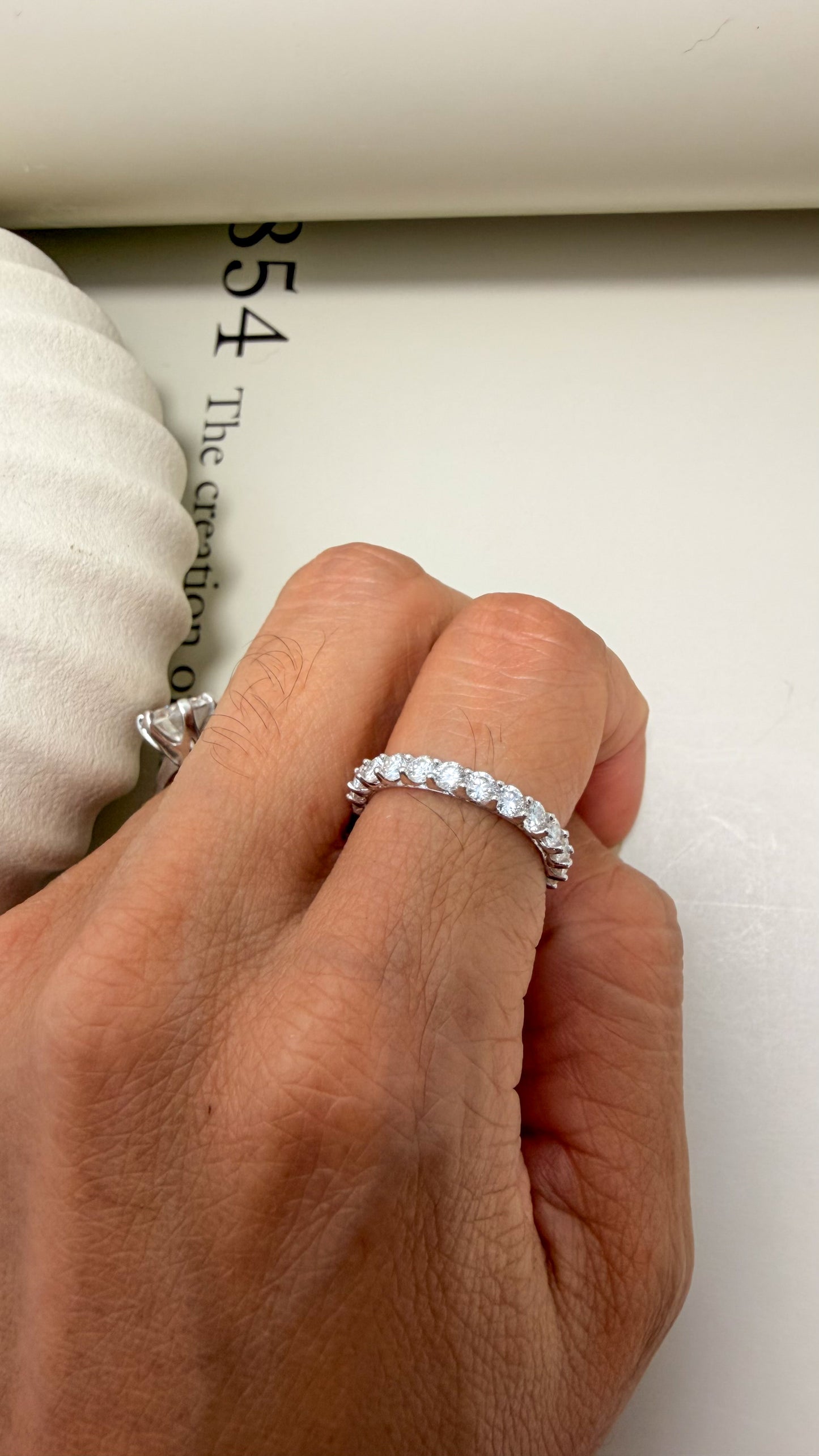 Velani Jewelry Eternity Band Ring with  Moissanite - Sterling Silver