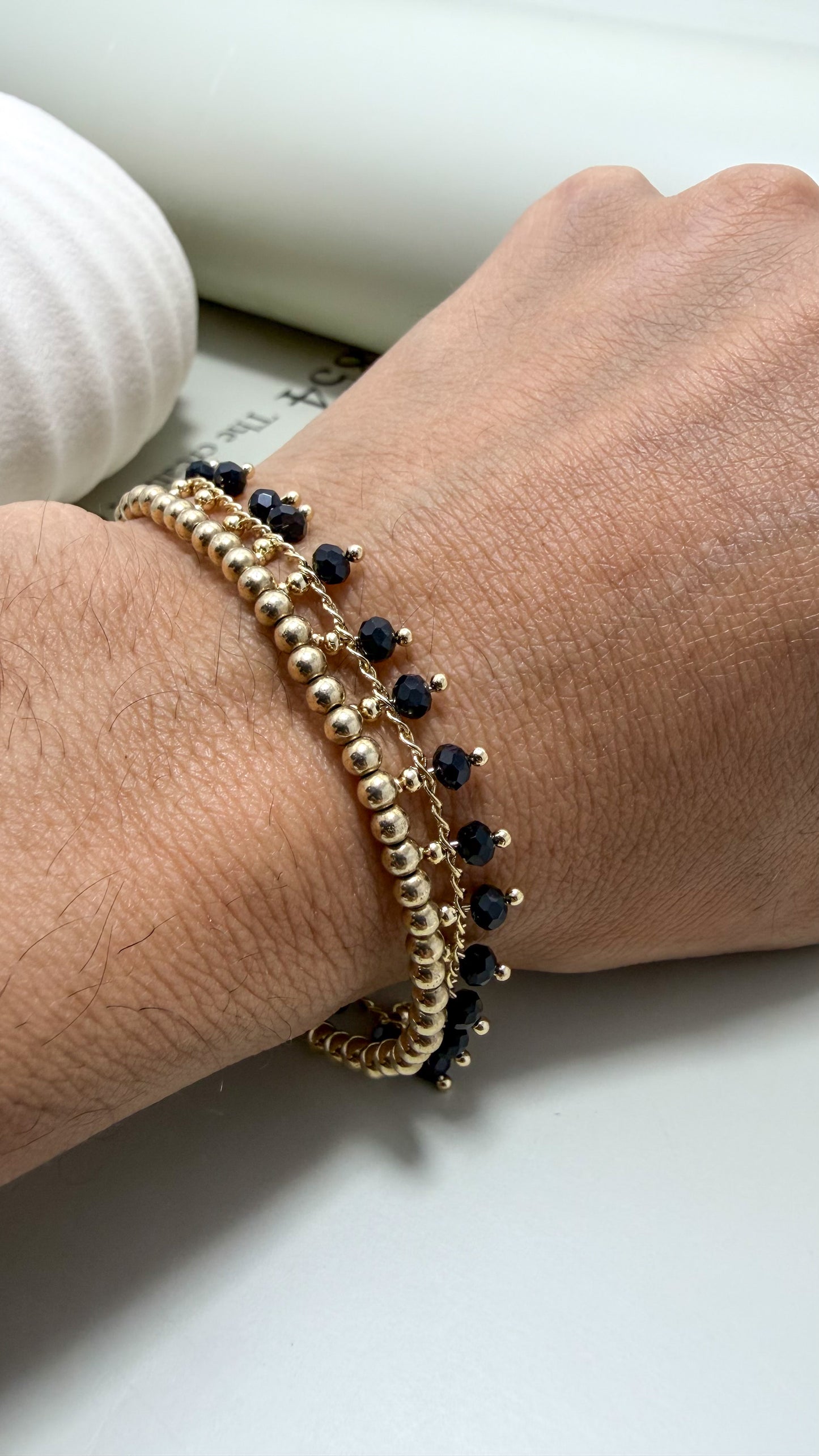 Velani Jewelry Black Beads Bracelet