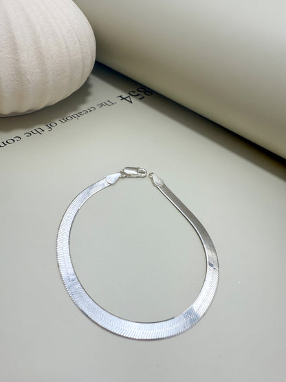 Velani Jewelry 4mm Herringbone Bracelet - Sterling Silver