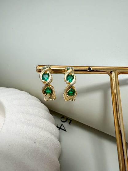 Velani Jewelry Riqueza C Hoop Earrings with CZ