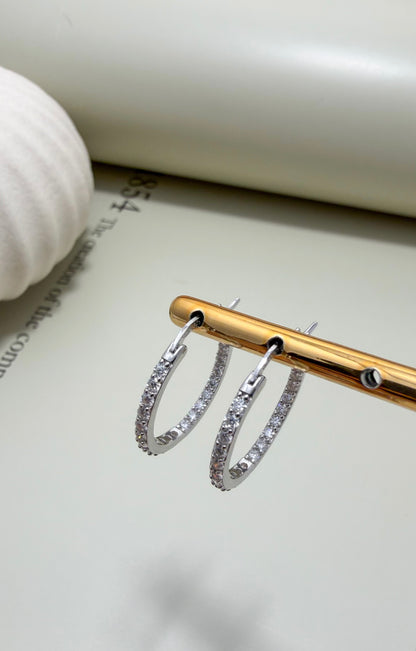 Velani Jewelry Moissanite Hoops - Sterling Silver