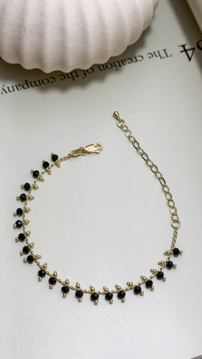 Velani Jewelry Black Beads Bracelet