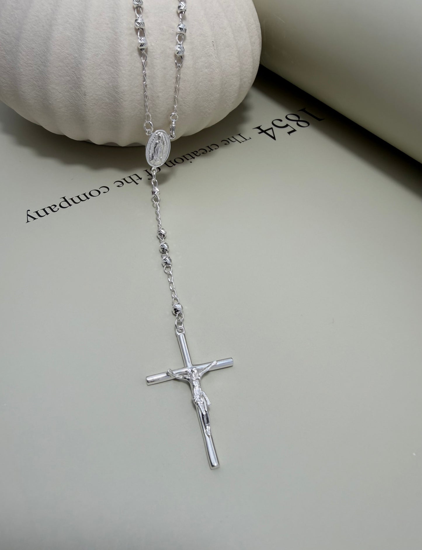 Velani Jewelry Rosary Necklace - Sterling Silver