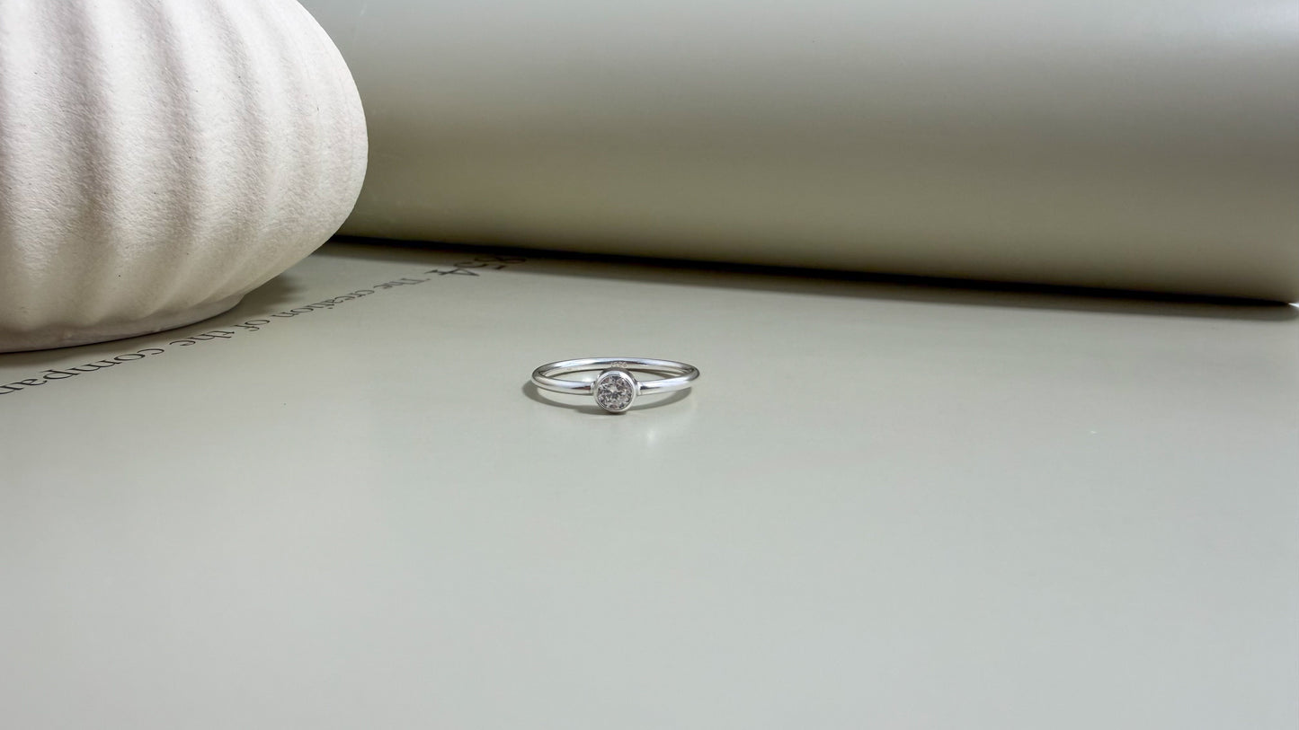 Velani Jewelry 4mm Diamond Bezel Ring - Sterling Silver
