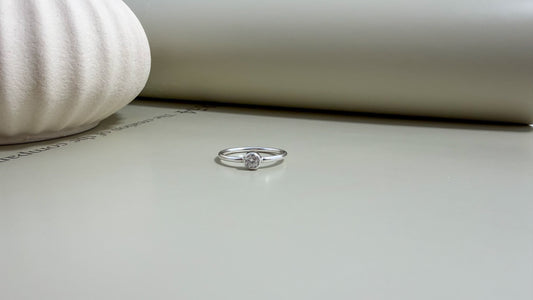 Velani Jewelry 4mm Diamond Bezel Ring - Sterling Silver