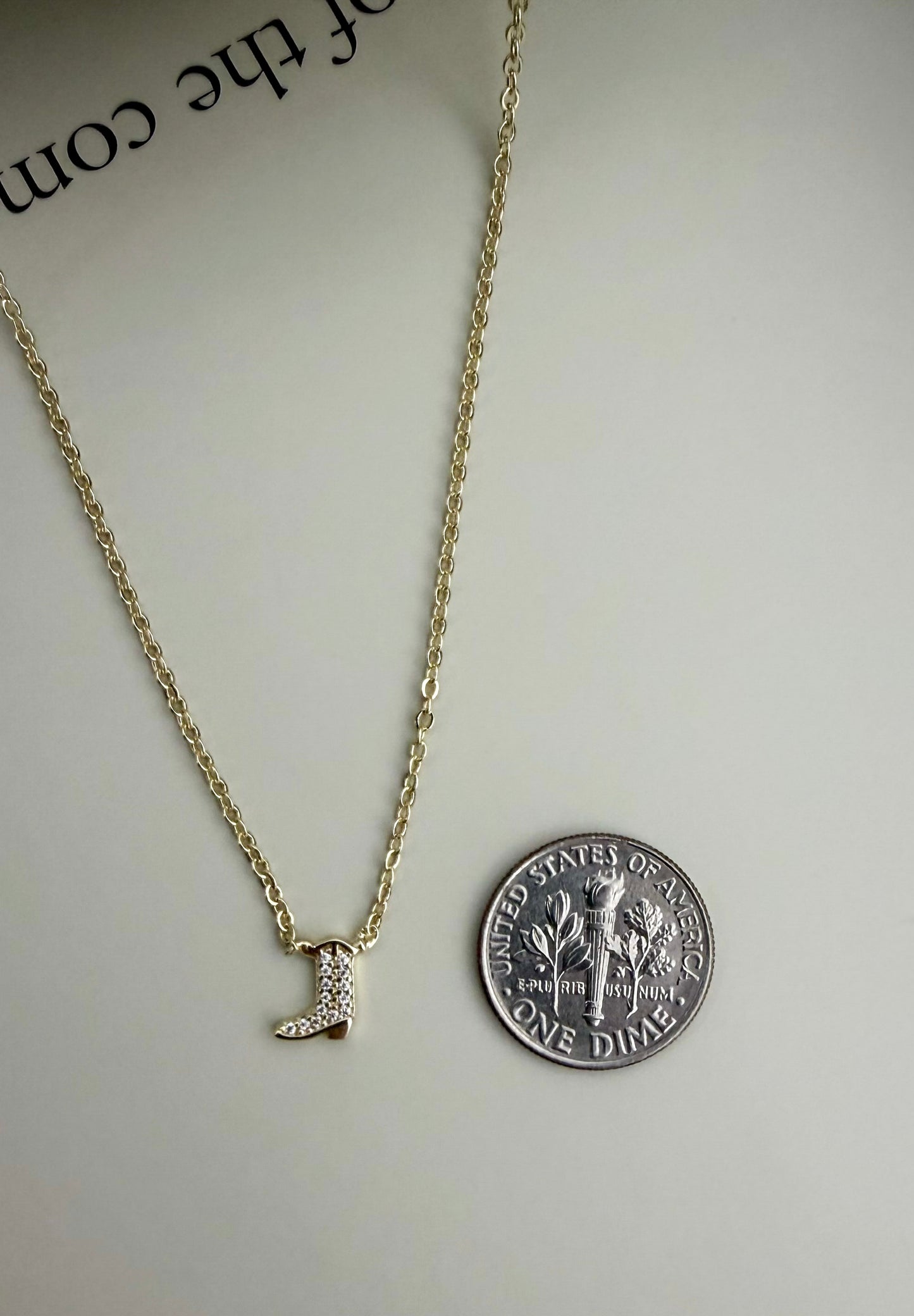 Velani Jewelry Mini Pavé Boot Necklace