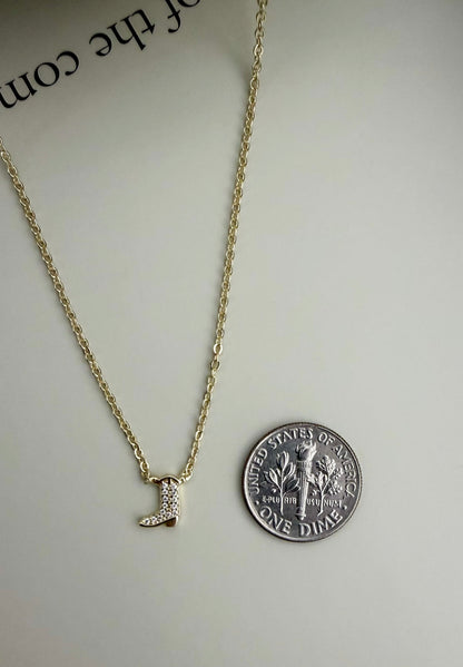 Velani Jewelry Mini Pavé Boot Necklace