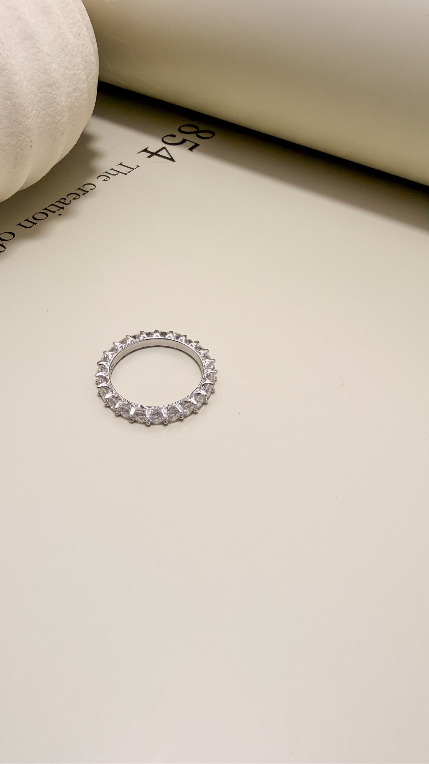 Velani Jewelry Eternity Band Ring with  Moissanite - Sterling Silver