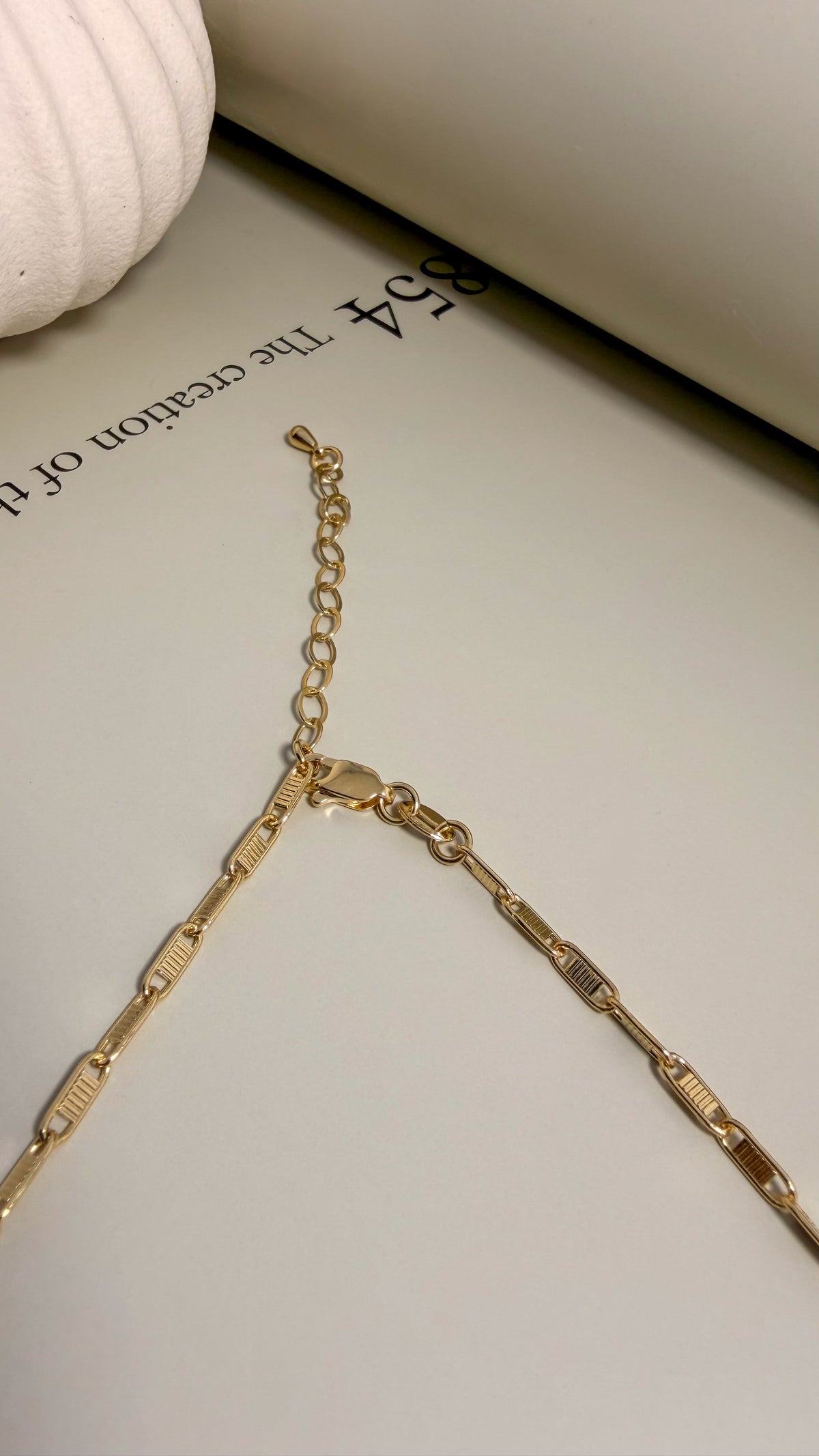 Textured Bar Paperclip Necklace - Velani Jewelry