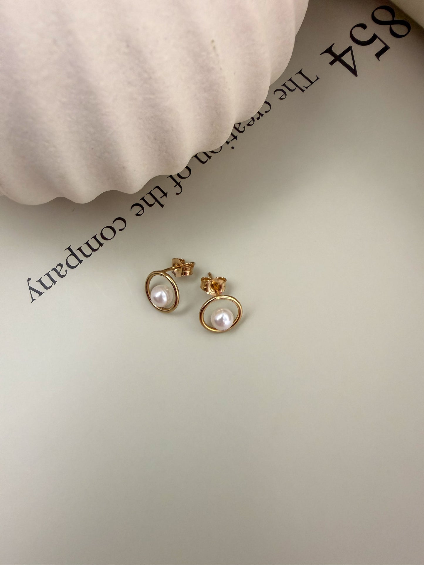 Velani Jewelry Floating Pearl Circle Stud Earrings