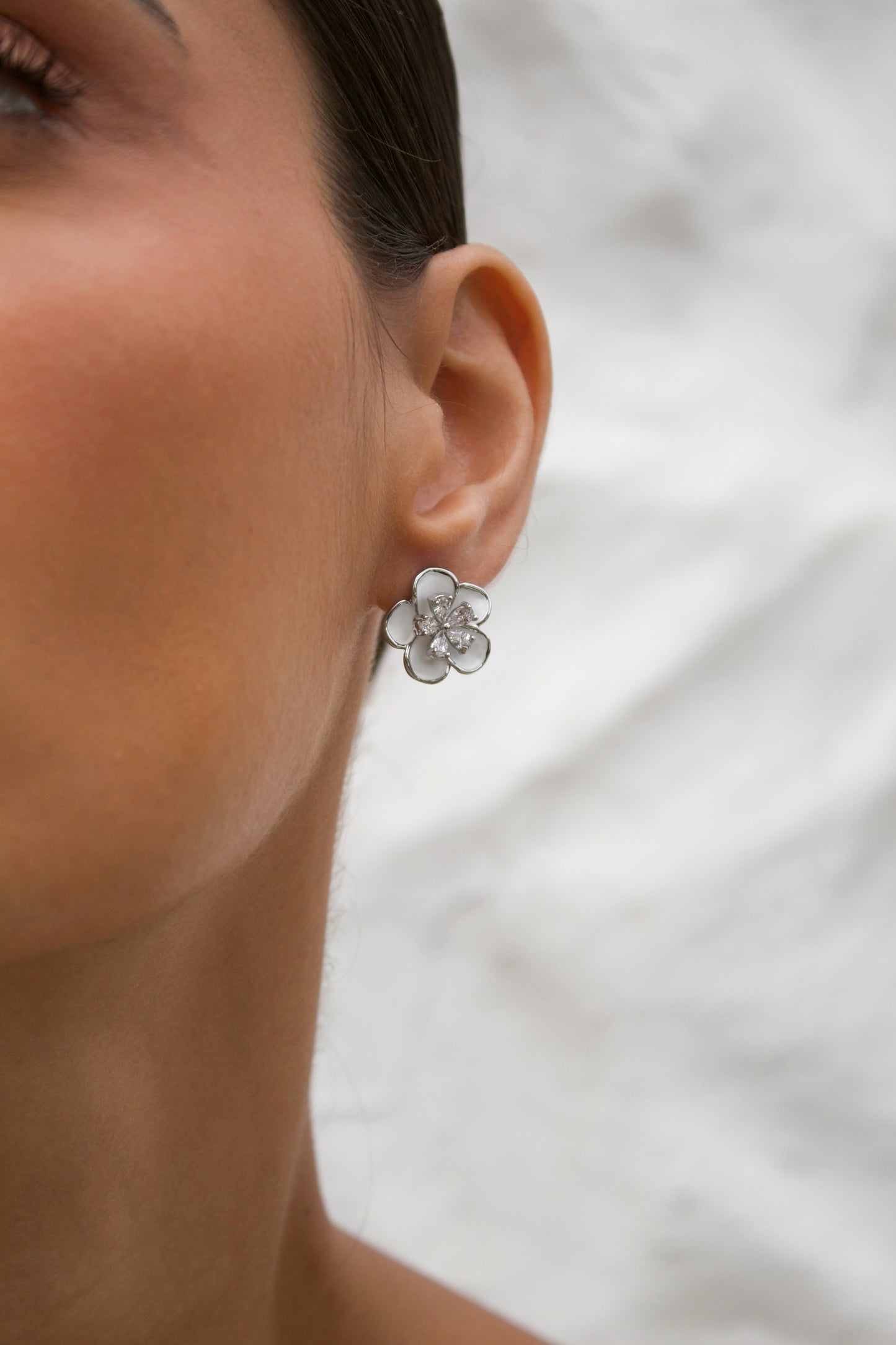 Velani Jewelry Island Blossom CZ Flower Stud Earrings