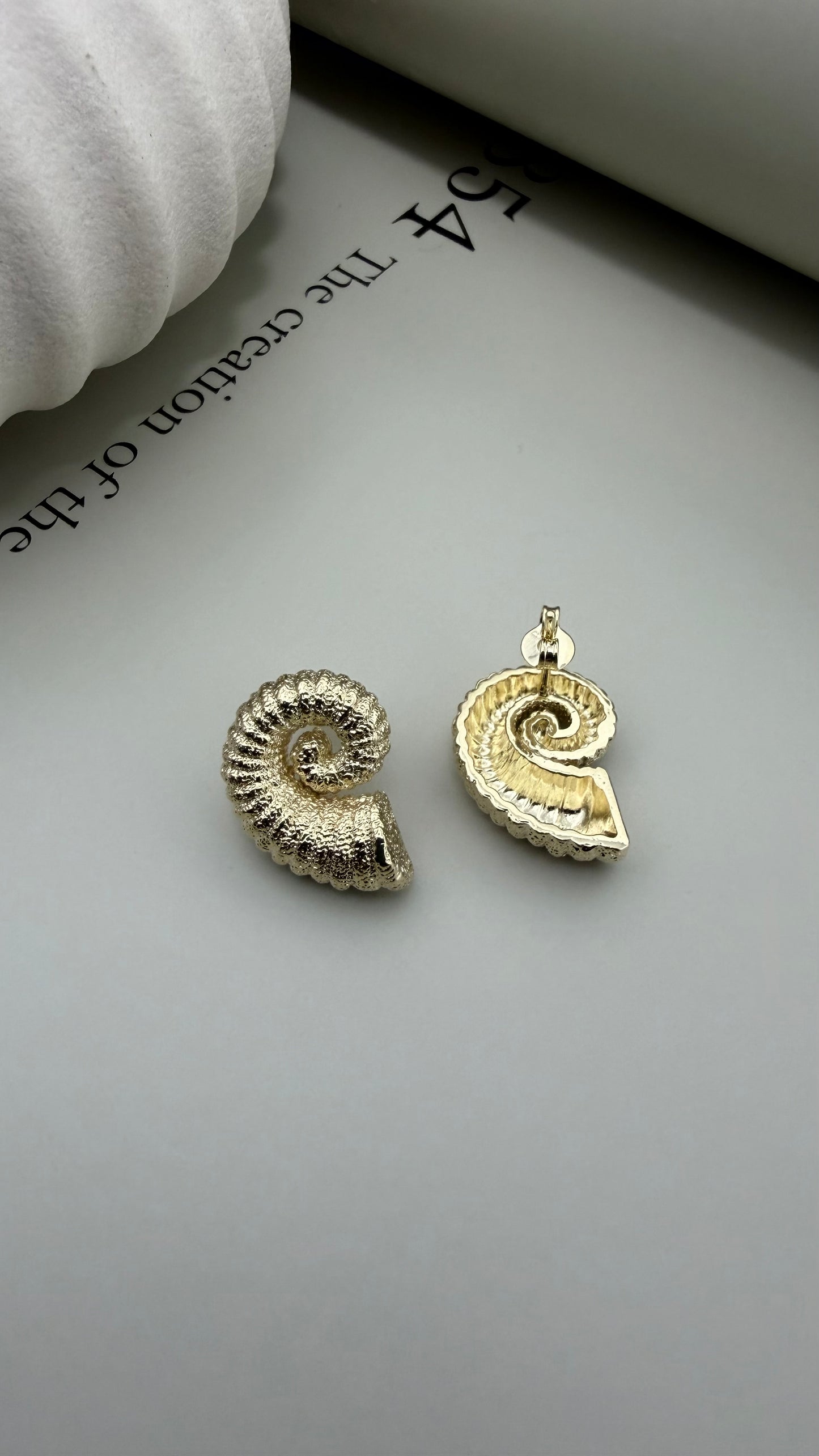 Velani Jewelry Golden Ammonite Studs