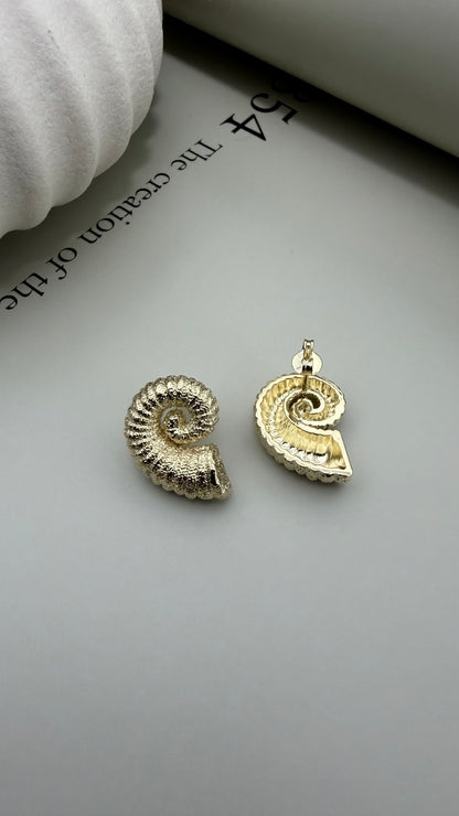 Velani Jewelry Golden Ammonite Studs
