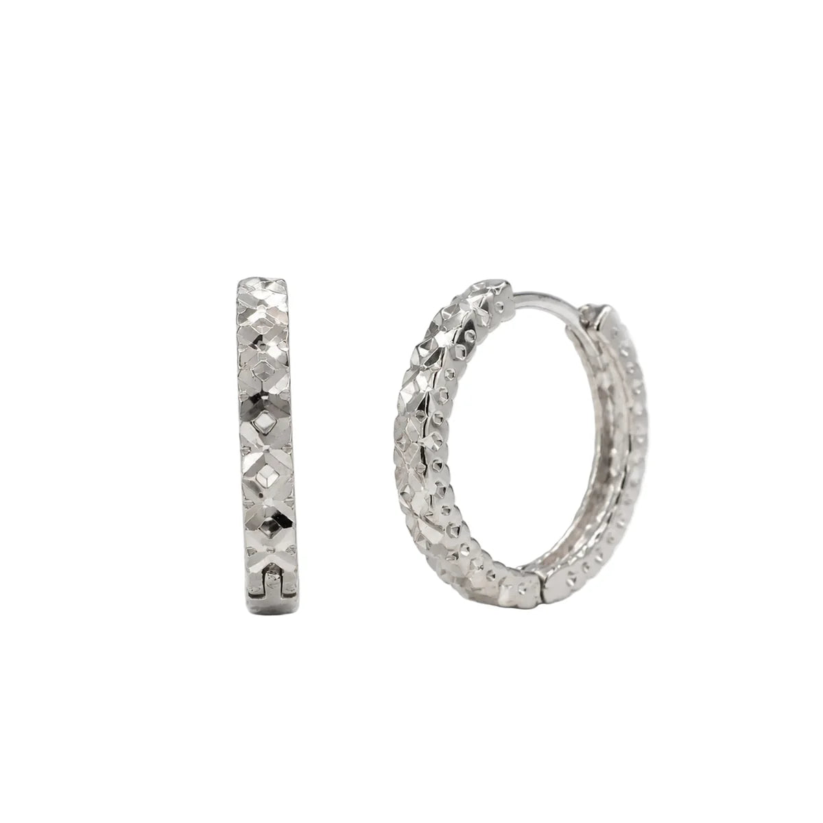Luce Diamond Cut Hoops Sterling Silver - Velani Jewelry