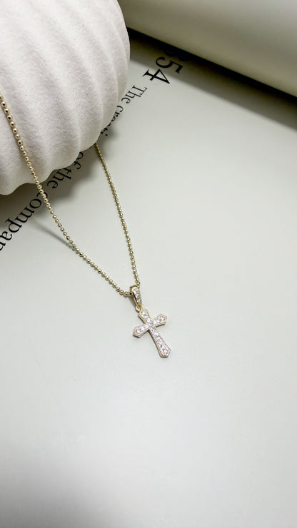 Velani Jewelry Beaded Pavé Cross Necklace