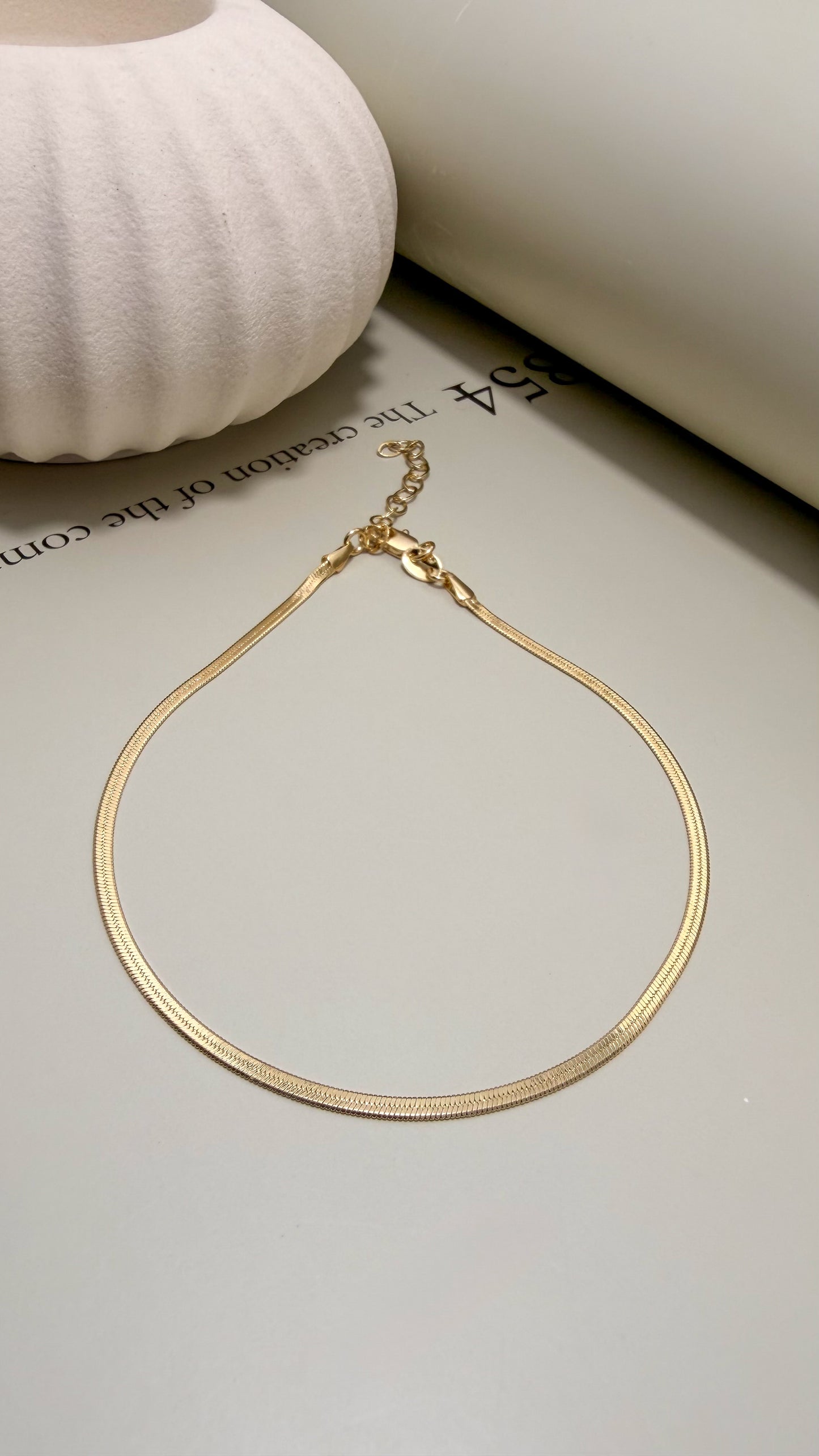 Velani Jewelry Dainty Herringbone Anklet