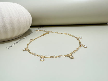 Velani Jewelry Dainty Bezel Charm Anklet