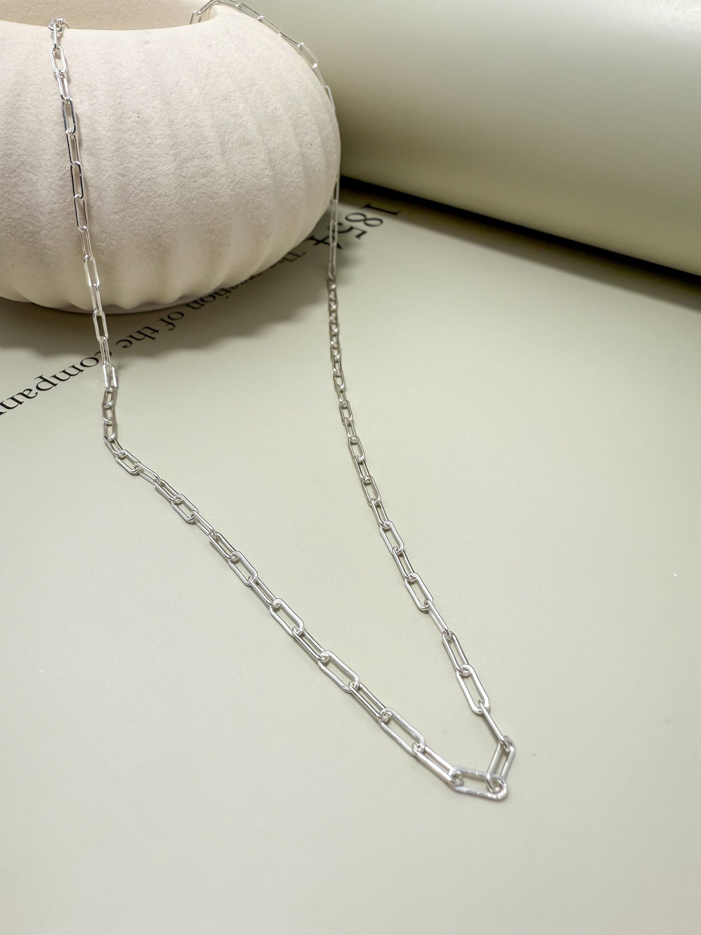 Velani Jewelry Sterling Silver Flat Paperclip Chain