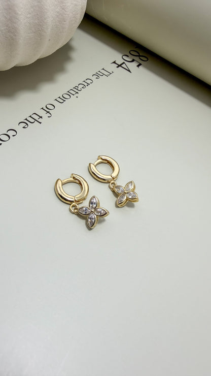 Marquise Blossom Huggies - Velani Jewelry