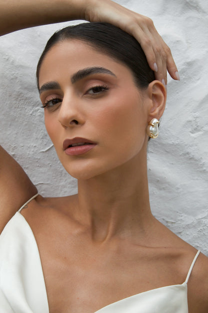 Velani Jewelry Sculptural Baroque Pearl Stud Earrings