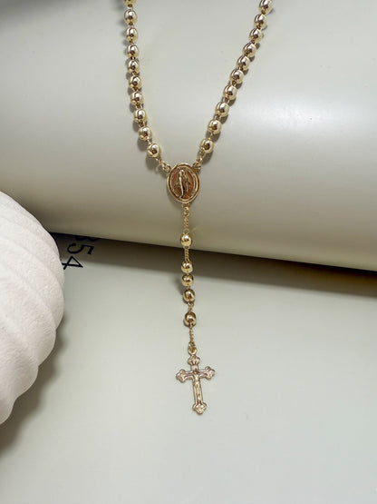 Velani Jewelry Big Beads Classic Rosary Necklace