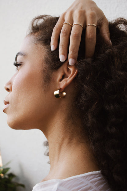 Velani Polished and Textured Rounded Earring