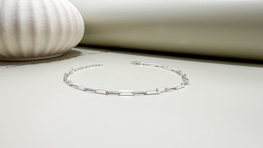 Velani Jewelry Flat Paperclip Bracelet – Sterling Silver