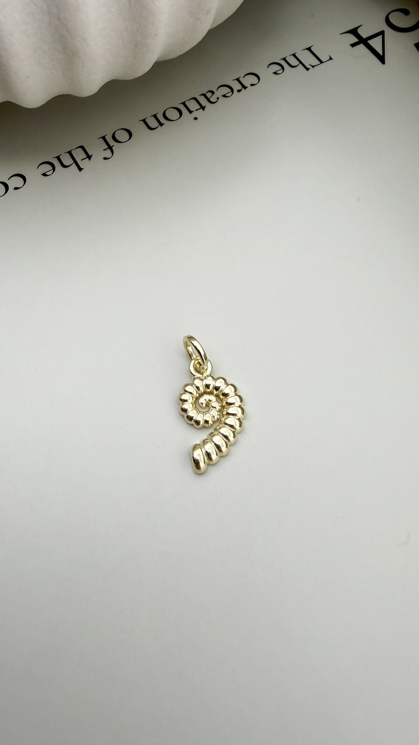 Velani Jewelry Dainty Golden Ammonite Pendant