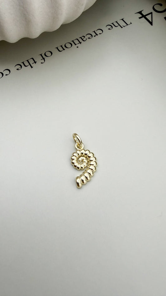 Velani Jewelry Dainty Golden Ammonite Pendant