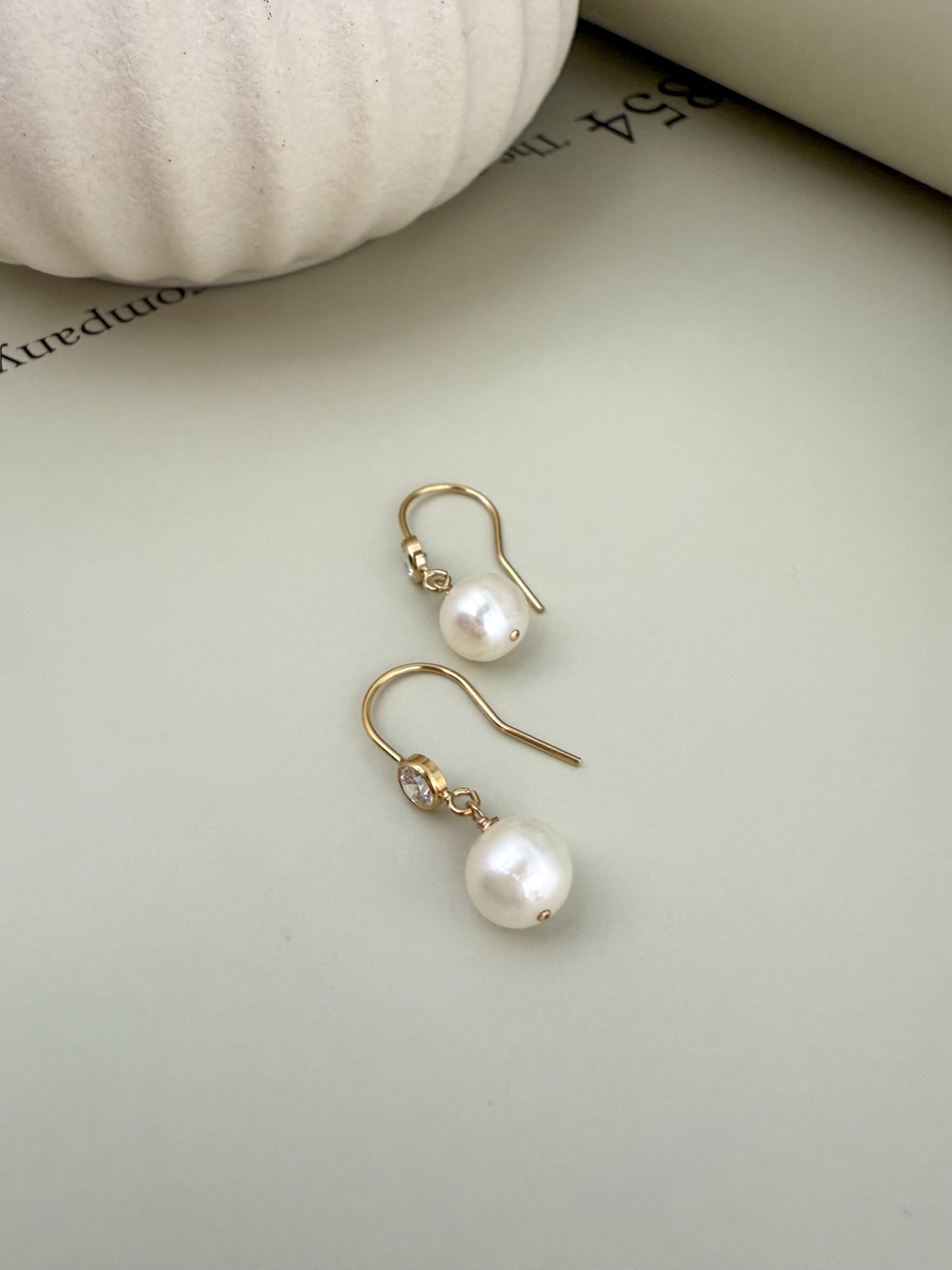 Velani Jewelry Bezel & Pearl Drop Earrings