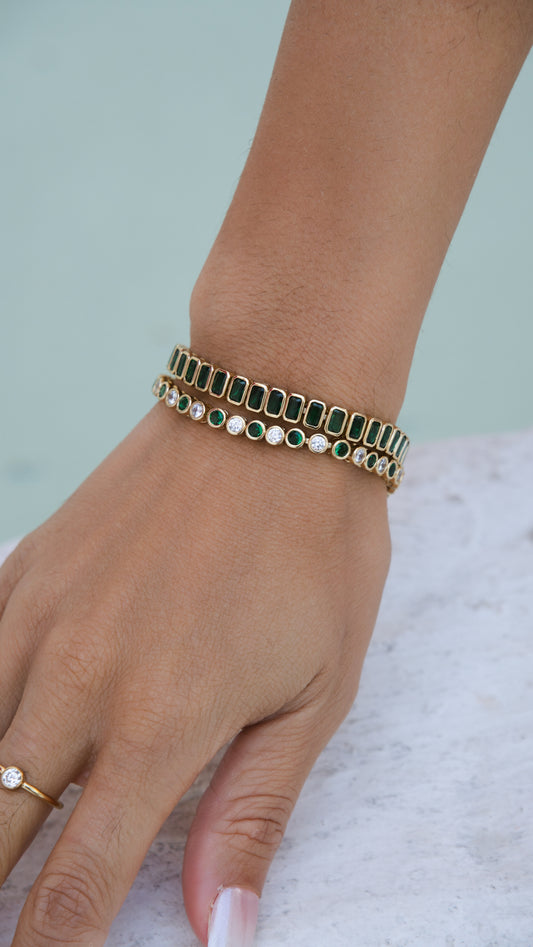 Round Bezel CZ Tennis Bracelet - Velani Jewelry