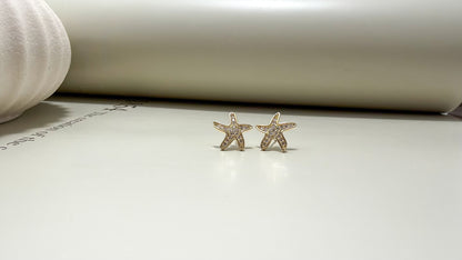 Starfish CZ Stud Earrings - Velani Jewelry