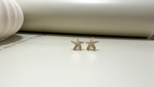 Starfish CZ Stud Earrings - Velani Jewelry