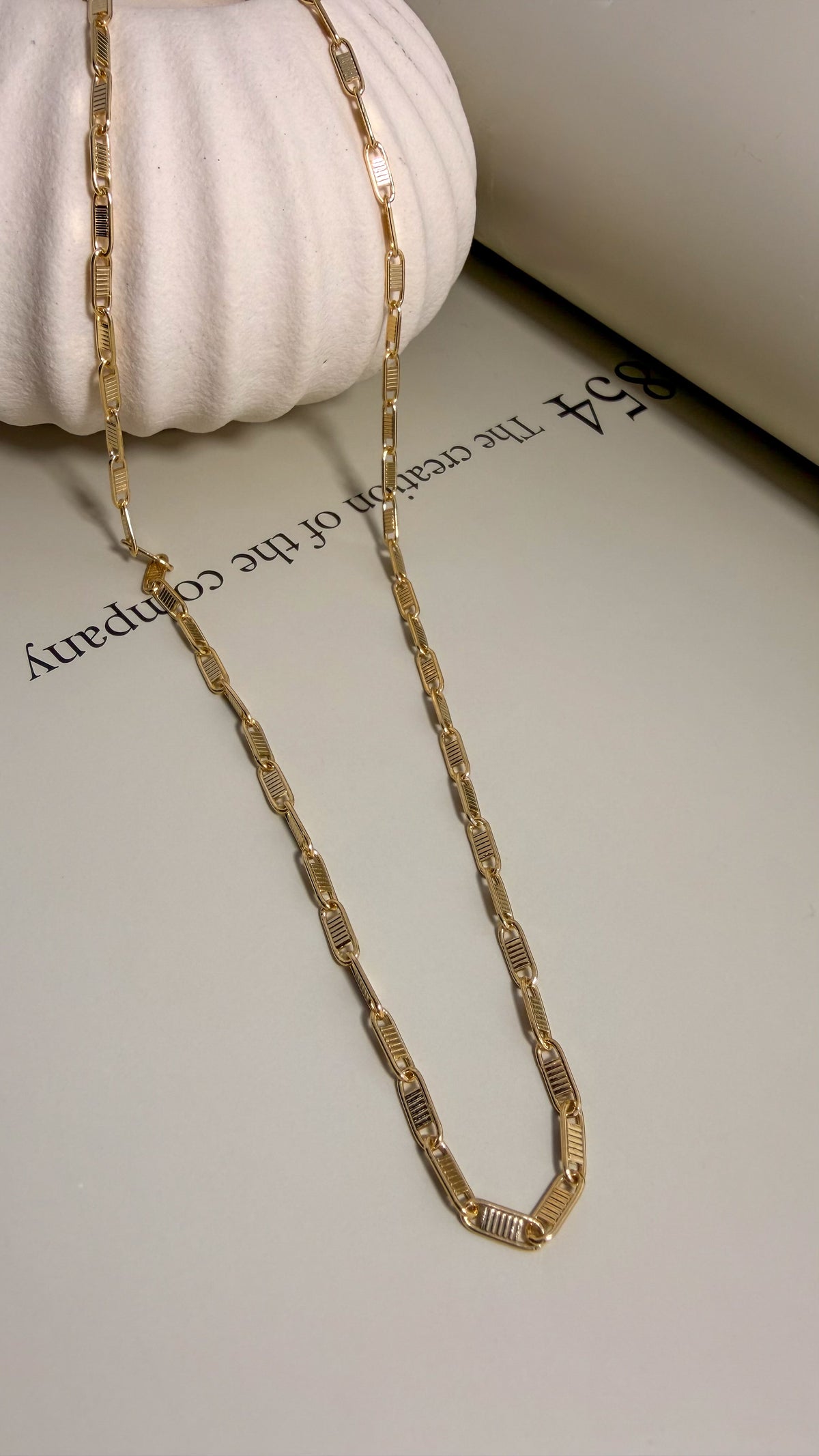 Textured Bar Paperclip Necklace - Velani Jewelry