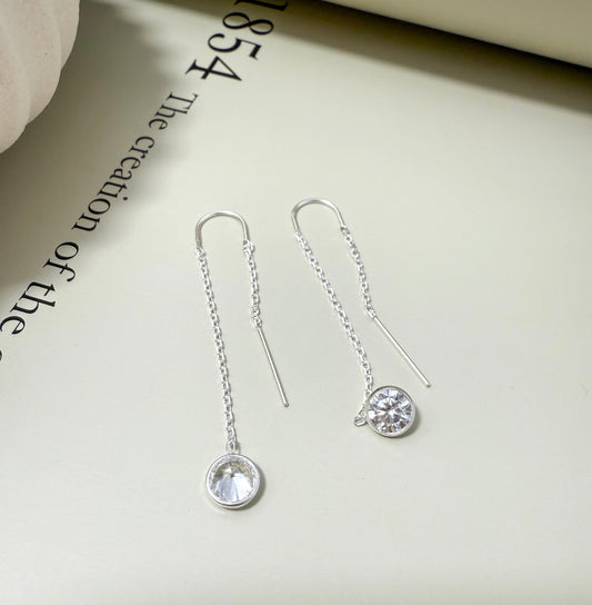Velani Jewelry Dangling Elegance U Threader Earrings with CZ