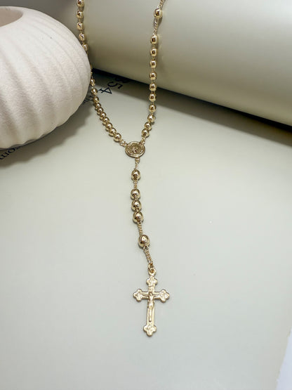 Velani Jewelry Big Beads Classic Rosary Necklace