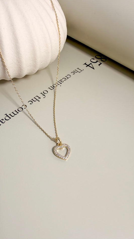 Amore Pavé Heart Necklace - Velani Jewelry