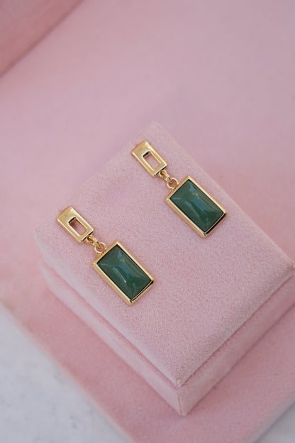 Velani Jewelry Verde Forma Dangling Earrings