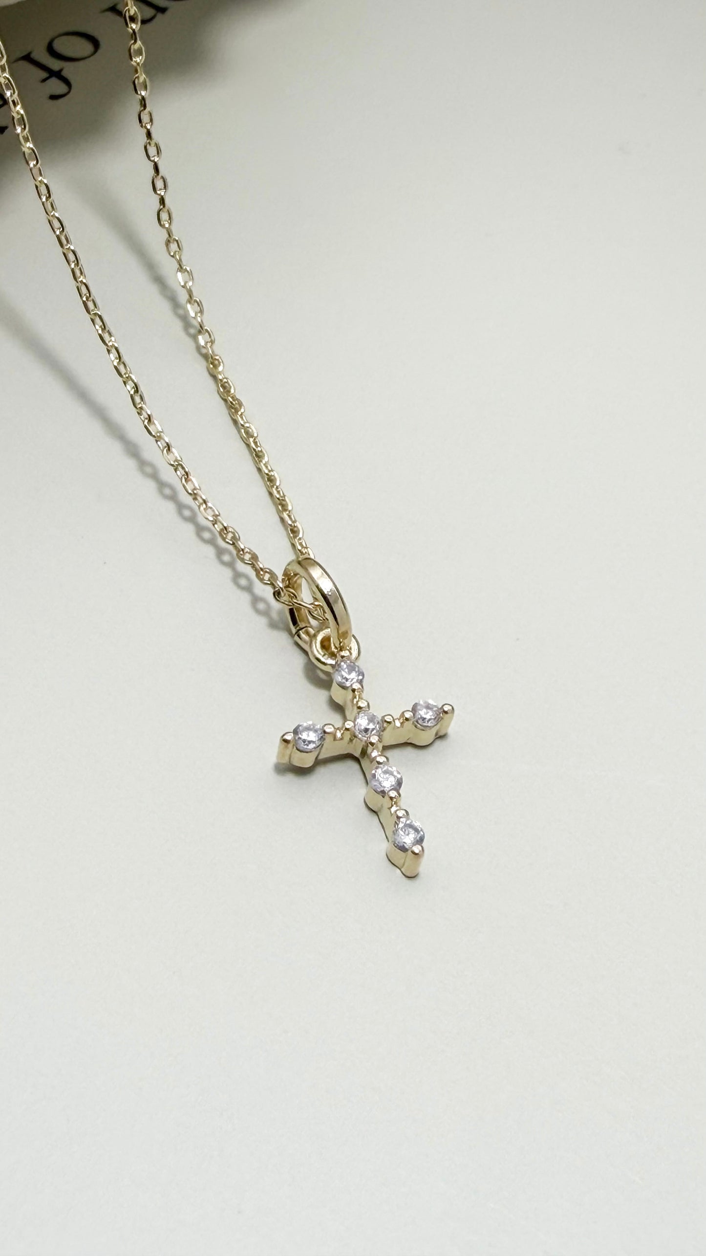 Velani Jewelry Mini Bezel Cross Necklace