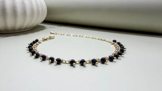 Velani Jewelry Black Beads Bracelet