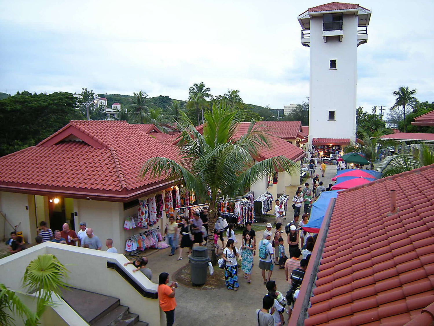 Chamorro Village in Guam bustling with visitors, featuring Velani Jewelry during the Wednesday Night Market.