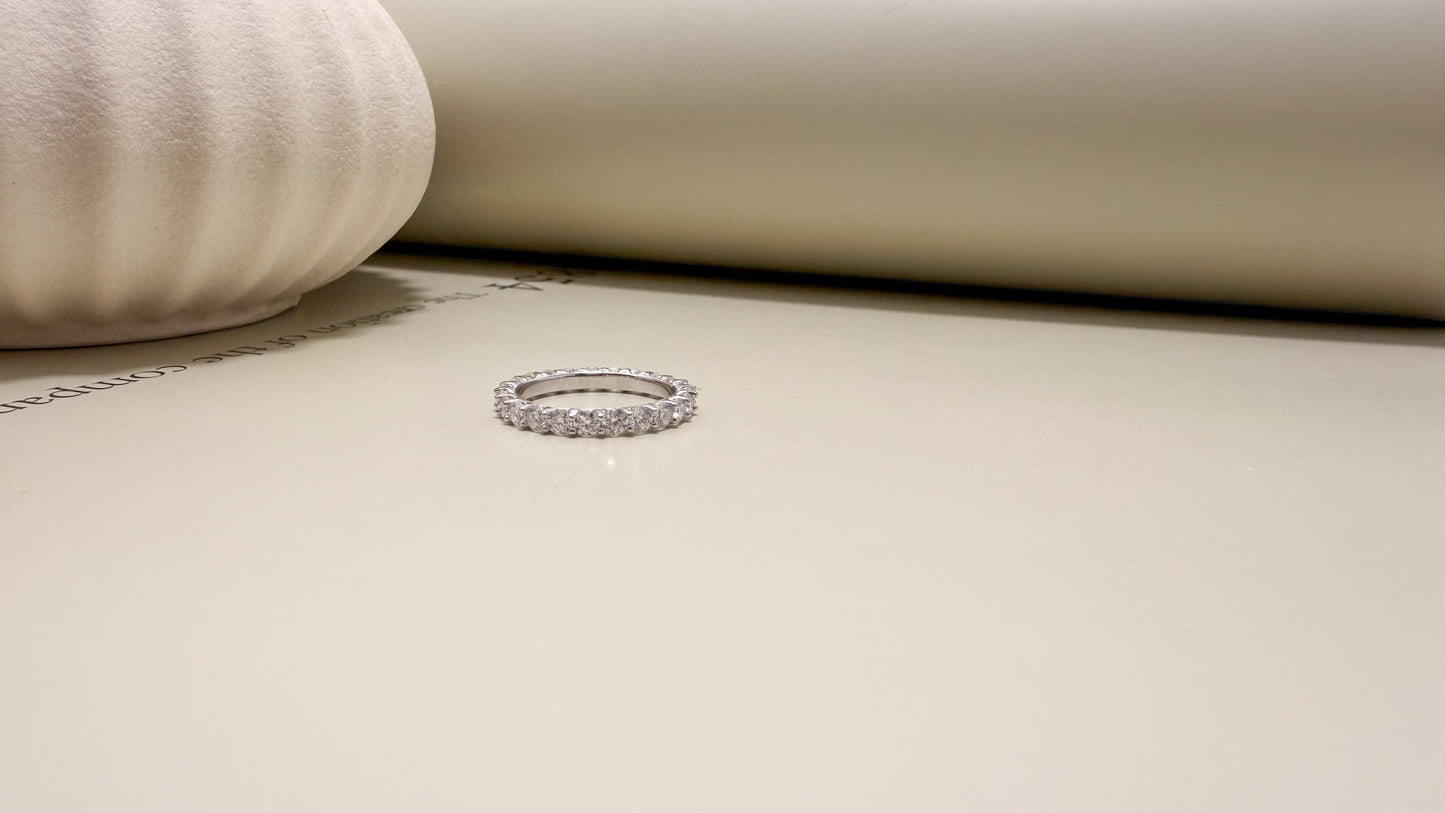 Velani Jewelry Eternity Band Ring with  Moissanite - Sterling Silver