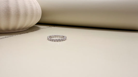 Velani Jewelry Eternity Band Ring with  Moissanite - Sterling Silver