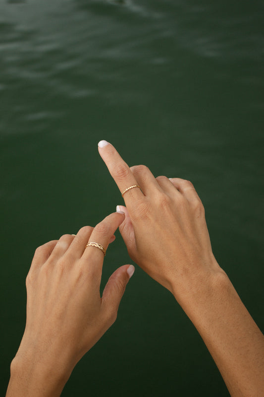 Velani Jewelry Dainty Flat Ball Ring