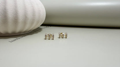 Velani Jewelry Triple-Row Pavé Stud Earrings