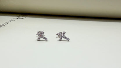 Mini Pavé Cross Studs Sterling Silver - Velani Jewelry