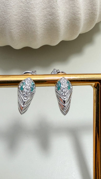 Verde Chevron Moissanite Wraps Sterling Silver - Velani Jewelry