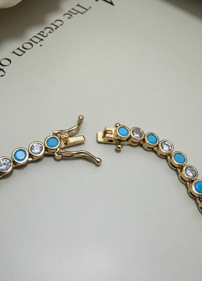 Round Bezel CZ Tennis Bracelet - Velani Jewelry