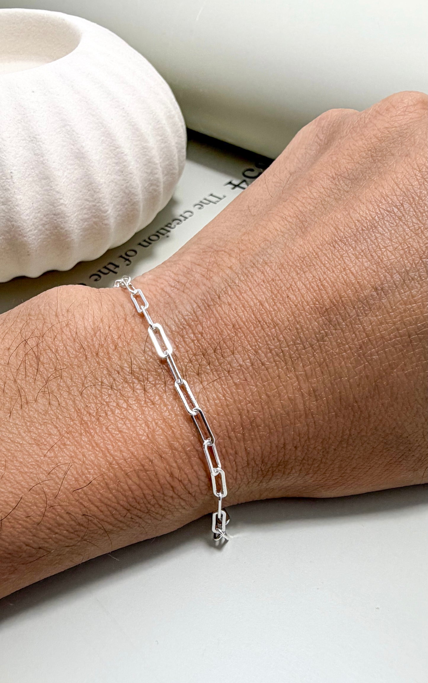 Velani Jewelry Flat Paperclip Bracelet – Sterling Silver